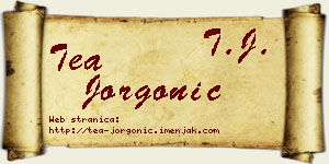 Tea Jorgonić vizit kartica